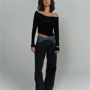 PIRALL Tri-Fold Jeans Black/Navy - NWT